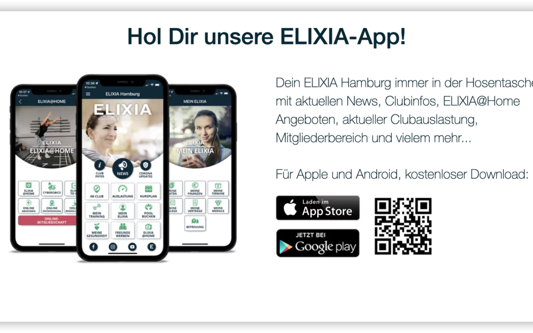 Clubinfos, News, Specials und vieles mehr in der ELIXIA App